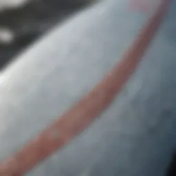 Close-up view of a high-performance foil surfing board