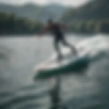 Experience the Thrill of Prone Foil Boarding Prone foil board in action on the water showcasing its use