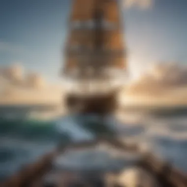 Trade Winds and Maritime Navigation Visual representation of trade winds' effect on maritime navigation