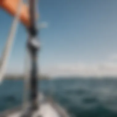 An advanced anemometer measuring wind speed on a sailboat