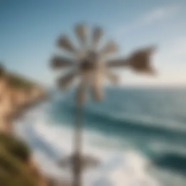 Wind vane installed at a scenic coastal location