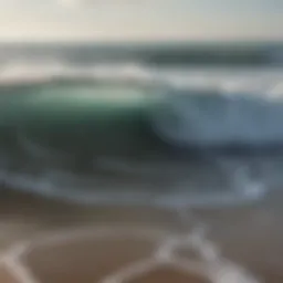 Serene ocean waves lapping at the shore