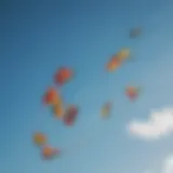 Vibrant kites soaring in a clear blue sky